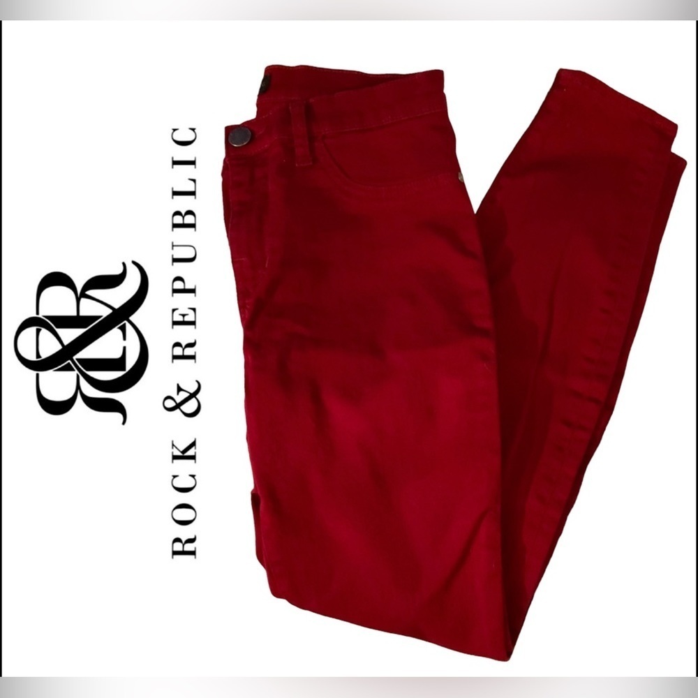 Rock & Republic® Kashmiere Burgundy Skinny Jeans 10M EUC